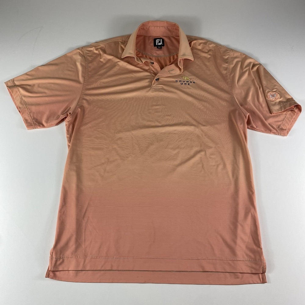FootJoy Polo Mens Large Orange Short Sleeve Medinah Country Club Course One